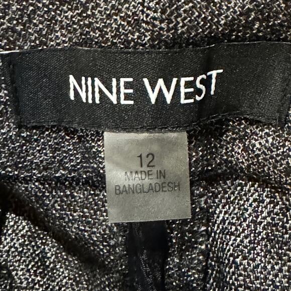 Nine West SZ 12 Neo Classic Dress Pants Straight Flat Front Pockets Black Ivory - Picture 7 of 9